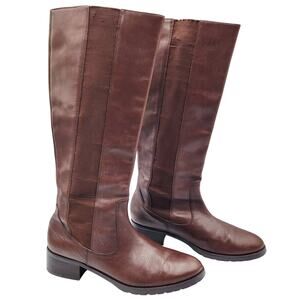 Donald J Pliner Buriel3 Chocolate Brown Leather Tall Riding Boots Women's Size 7
